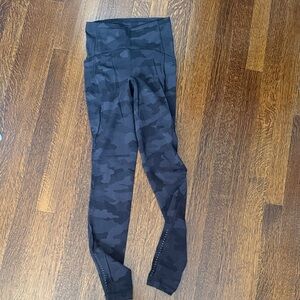 Size 2 Lululemon Black Camouflage running Leggings